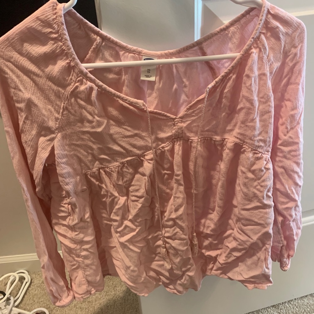 Old Navy Pink Peplum Blouse